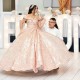 Stunning Quinceanera Dresses 2024 V Neck Off Shoulder Golden Sequin Sweet 15 16 Birthday Party Gown Lace Up Backless Gala Gift