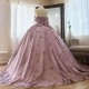 Sweetheart Beaded Appliques Bow Flowers Quinceanera Dress 2024 Ball Gown Floor Length Sweep Train Princess Party Dress