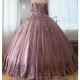 Sweetheart Beaded Appliques Bow Flowers Quinceanera Dress 2024 Ball Gown Floor Length Sweep Train Princess Party Dress