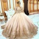 Sweetheart Champagne Quinceanera Dresses Birthday 15 Party Applique Lace Crystal Formal Sweet 16 Princess Gowns