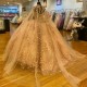 Sweetheart Champagne Shiny Quinceanera Dress Appliques Lace 3D Flower With Cape Sweet 16 Vestidos De 15 Anos