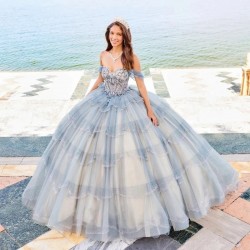 Sweetheart Glitter Crystal Bead Sequined Ball Gown Quinceanera Dresses Off The Shoulder Corset Vestidos De 15 Años Sweet 16