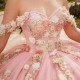 Sweetheart Pink Quinceanera Dresses Ball Gown For Sweet Girls Applique 3DFlowers Vestidos De XV Años Beads Birthday Prom Dress