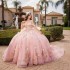 Sweetheart Pink Quinceanera Dresses Ball Gown For Sweet Girls Applique 3DFlowers Vestidos De XV Años Beads Birthday Prom Dress