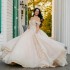 Sweetheart Princess Prom Party Dresses Champagne Quinceanera Dress 3D Flowers Lace Beads Ball Gown Sweet 15 16 Dress