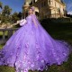 Tulle Lavender Quinceanera Dress 2024 3D Floral Purple Vestidos De 15 Años Ball Gown Sweet 16 Birthday Party Gown Pageant Miss