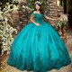 V-Neck Emerald Green Shiny Appliques Lace Beads Green Quinceanera Dresses Ball Gown Corset Princess Dress vestidos de 15