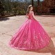 V-Neck Sequin Spaghetti Strap Off The Shoulder Evening Dress 2024 Ball Gown Floor Length Appliques Quinceanera Dresses