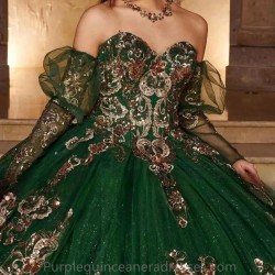 2024 Mexician Quinceanera Dresses Deatchable Sleeves Appliques Lace Up Back 15 Year Party Birthday Princess Formal Gowns