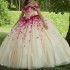 2024 New Flowers Quinceanera Dresses Remove Sleeves Appliques Beading Sweet 16 Prom Party Gowns Luxury Vestidos