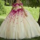 2024 New Flowers Quinceanera Dresses Remove Sleeves Appliques Beading Sweet 16 Prom Party Gowns Luxury Vestidos