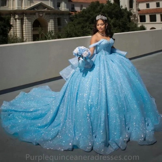 2024 Off the Shoulder Quinceanera Dresses Ball Gown Prom Dress For Birthday Beading Pleat Corset Vestido De 15 Anos