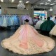 2024 Pink Princess Quinceanrea Dresses Applique Sweetheart XV Ball Gown Sweet 16 Tulle Vestido De 15 Quinceaneras