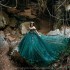 Angelsbridep Green Quinceanera Dress Luxury Ball Gown Appliques Beads Off The Shoulder Birthday Gowns Vestidos De 15 Quinceanera