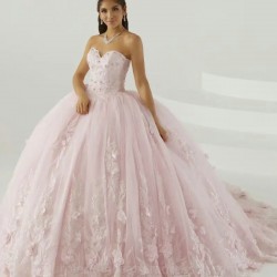 Ball Gown Pink Quinceanera Dress 2024 Sweetheart With Shawl Flowers Beaded Vestidos