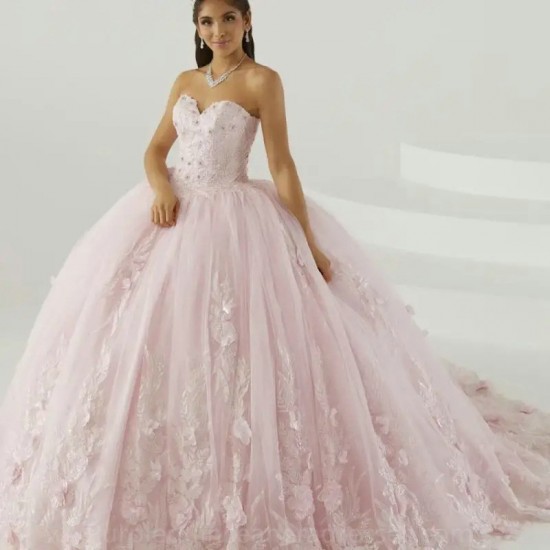 Ball Gown Pink Quinceanera Dress 2024 Sweetheart With Shawl Flowers Beaded Vestidos