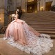 Beads Pink Princess Quinceanera Dresses Ball Gowns Sweet 16 Dress Appliques Lace Birthday 15th Party Gown for Girl