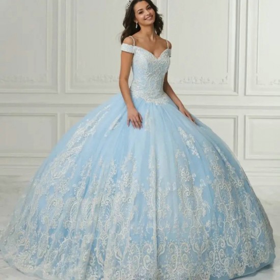 Blue Ball Gown Quinceanera Dress 2024 Sweetheart Spaghetti Lace Appliques Beading Sweet 16 Vestidos