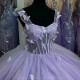 Gorgeous Purple Ball Gown Quinceanera Dress Royalty Saudi Arabia Spaghetti Straps Sleeveless Soft Tulle Evening Dress