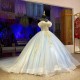 Light Blue Quinceanera Dresses For Mexico 16 Girl Princess Ball Gown Appliques Beads Long Train Luxury Birhtday Party Prom Dress