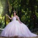 Light Pink Off The Shoulder Ribbons Quinceanera Dresses Ball Gown Floral Appliques Lace Corset Vestidos De 15 Anos