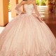 Long Sleeve Quinceaneras Dress Girl Lace Appliques Beaded Sequins Sweet 16 Flower 2024 Vestidos