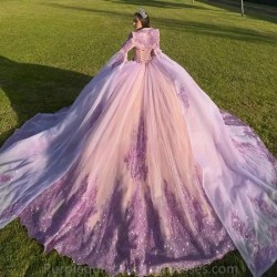 Luxury Pink Flower Lace Quinceanera Dress 2024 Ball Gown Prom Dress With Cape Sweet 16 Birthday Party Vestidos 15 Anos Princess