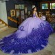 Luxury Shiny Purple Quinceanera Dress Appliques Beads Mexican Sweet 16 Princess Ball Gown Vestido De 15 Quinceaneras