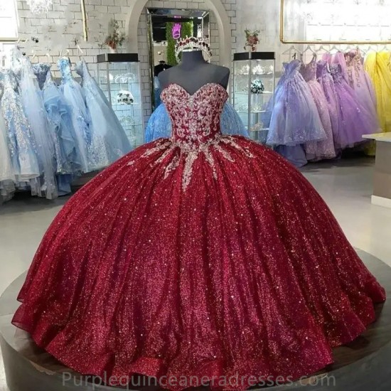 Mexican Burgundy Shiny Quinceanera Dress 2024 With Cape Ball Gown Lace Appliques Sweet 16 Vestidos