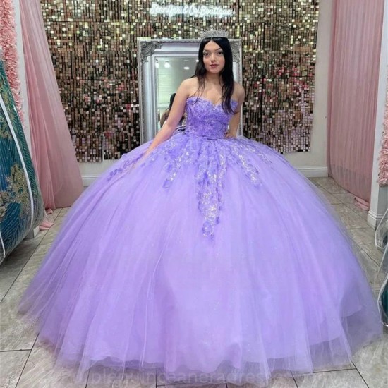 Mexico Lilac lavender Purple Off The Shoulder Ball Gown Quinceanera Dresses 2024 Appliques Beaded Birthday Gowns Sweet 16 Dress