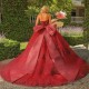 New Arrival Red Appliques Quinceanera Dresses Ball Gown 2024 Bow Crystal Sweet 15 Dress Birthday Dress Lace Up Vestidos De XV