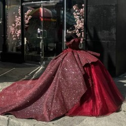 Off Shoulder Burgundy Quinceanrea Dress XV Dress Para Eventos Especiale Applique Sweet Vestidos