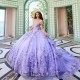 Off Shoulder Glitter Mint Quinceanera Dress Ball Gown Floral Applique Beaded Tiered Sweet 16 Vestidos De 15 Anos