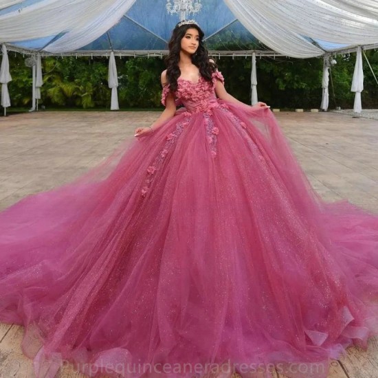 Off Shoulder Quinceanera Dress 2024 Sweetheart Lace Applique Long Train Sweet 15 16 Years Old Birthday Party Gown Pageant