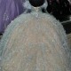 Off Shoulder Sweetheart Quinceanera Dress Princess Prom Ball Gown Sweet 16 XV Years Old Long Sleeved Feather Birthday Mexican