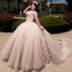 Off The Shoulder Pink Beading Crystal Ball Gown Quinceanera Dresses 3D Flowers Appliques Lace Corset Vestidos De 15 Anos