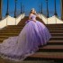 Off The Shoulder Lavender Beading Crystal Quincenara Dresses Ball Gown Appliques Lace Bow Tull Sweet 15 Vestidos De XV Anos