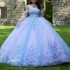 Off The Shoulder Lavender Glitter Ball Gown Quinceanera Dresses Sweet 16 Princess Applique Lace Beads Prom Gowns Vestido De 15