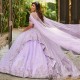 Open Back Sweetheart Flowers Cloak Quinceanera Evening Dress 2024 Ball Gown Floor Length Sweep Train Lace Up Prom Dress