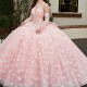 Pink Shiny Quinceanera Dresses With Butterflies Bow Ball Gown Birthday Dress Lace Up Princess Sweet 15 16 vestidos de quinceaner