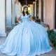 Puffy Off the Shoulder Quinceanera Dresses 3D Flower Applique Tulle Ball Gowns Sweet 16 Vestidos de 15 Anos