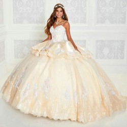 Puffy Quinceanera Dresses Spaghetti Straps Sweetheart Satin Appliques Ball Gowns Sweet 16 Vestidos de 15 Anos