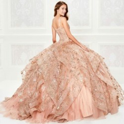 Puffy Quinceanera Dresses Spaghetti Straps Tulle Lace Appliques Ball Gowns Sweet 16 Vestidos de 15 Anos