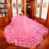 Ruffled Pink Quinceanera Dresses Ball Gown 2024 Beaded Lace Appliques Sweet 16 Dress Vestidos De XV Anos