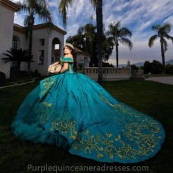 Ruffles Emerald Green Quinceanera Dress Beads Appliques Princess Ball Gowns Birthday Party Prom Dresses Vestidos De 15 Anos