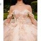 Sequined Champagne Illusion Glitter Crystal Quincenara Dresses Ball Gown Off The Shoulder Beading Corset Vestidos De XV Anos