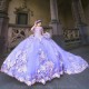 Sequined Lilac Floral Beading Crystal Quinceanera Dresses Ball Gown Appliques Corset Sweet 15 Vestidos De Sweet 16 Gown