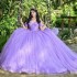 Sequins Off The Shoulder Tull Ball Gown Prom Dress Quinceanera Dresses For Girls Appliques With Cape Celebrity Formal