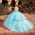 Sexy Off the Shoulder Quinceanera Dresses Layers Appliques Lace Ball Gown Sweet 15 16Prom Dress Birthday Party Wear Pageant