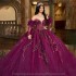 Shiny Beads Purple Quinceanera Dresses Off Should Soft Tulle Ball Gown With Bow Vestidos De 15 Anos Sweet 16 Saudi Arabia